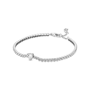 Sparkling Heart Tennis Bracelet