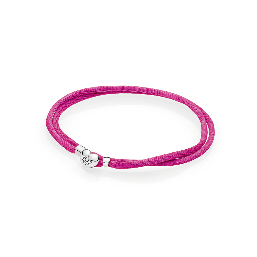Pandora Moments Fabric Cord Bracelet, Hot Pink