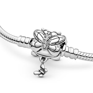 Pandora Moments Butterfly Clasp Snake Chain Bracelet