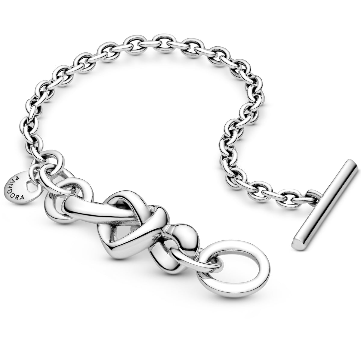 Knotted heart t bar bracelet pandora top
