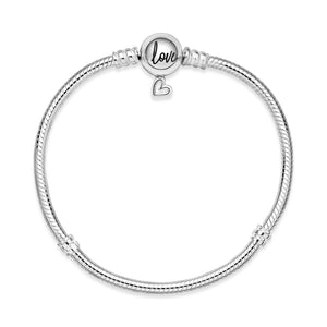 Pandora Moments Freehand Heart Clasp Snake Chain Bracelet