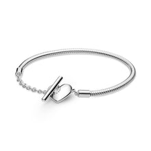 Load image into Gallery viewer, Pandora Moments Heart T-Bar Snake Chain Bracelet
