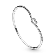 Load image into Gallery viewer, Sparkling Wishbone Heart Bangle

