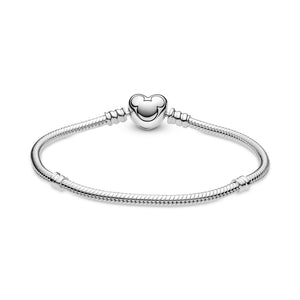 Disney Pandora Moments Mickey Mouse Heart Clasp Snake Chain Bracelet