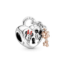 Load image into Gallery viewer, Disney Mickey Mouse &amp; Minnie Mouse Padlock Charm
