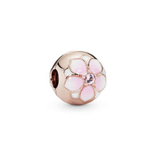 Load image into Gallery viewer, Round Pink Magnolia Flower Charm

