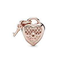 Load image into Gallery viewer, Love You Heart Padlock Charm
