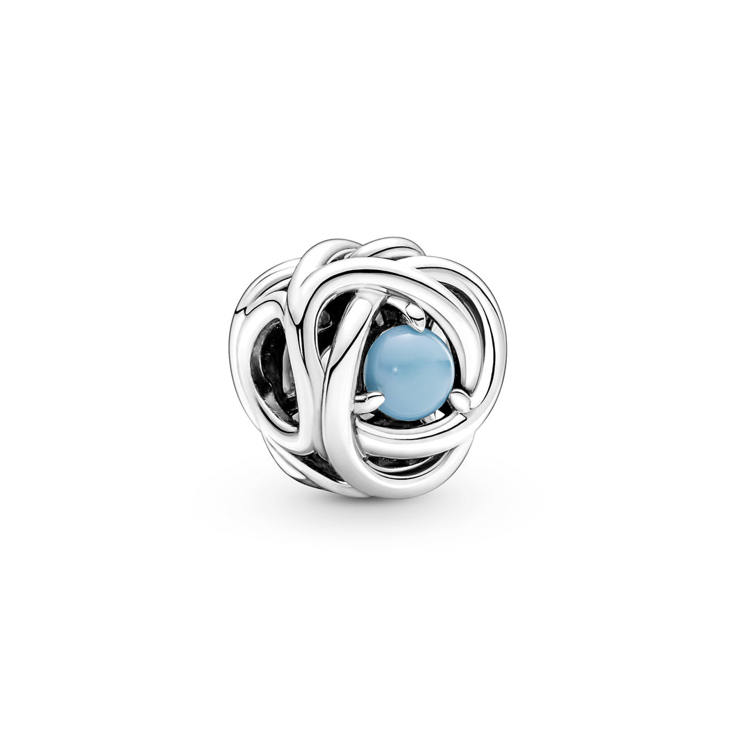 Turquoise Blue Eternity Circle Charm