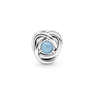 Turquoise Blue Eternity Circle Charm