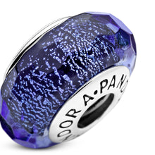 Load image into Gallery viewer, Faceted Blue Murano Glass Charm
