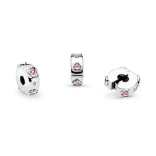 Load image into Gallery viewer, Sparkling Pink Hearts Clip Charm
