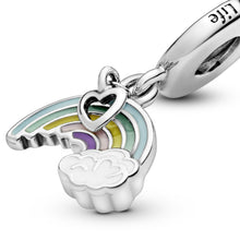 Load image into Gallery viewer, Rainbow &amp; Cloud Dangle Charm
