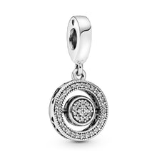 Load image into Gallery viewer, Spinning Pandora Logo &amp; Pavé Dangle
