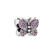 Load image into Gallery viewer, Pink Pavé Butterfly Charm
