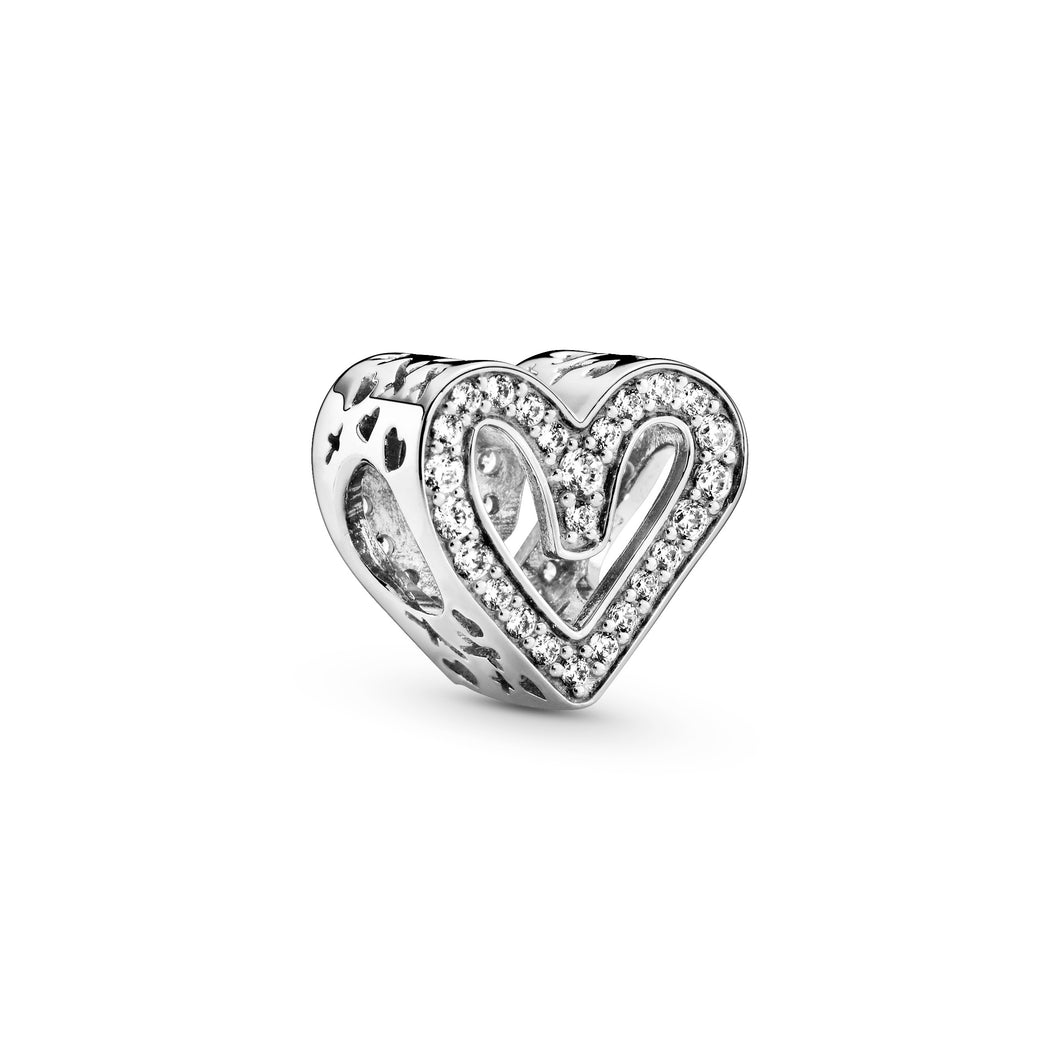 Sparkling Freehand Heart Charm