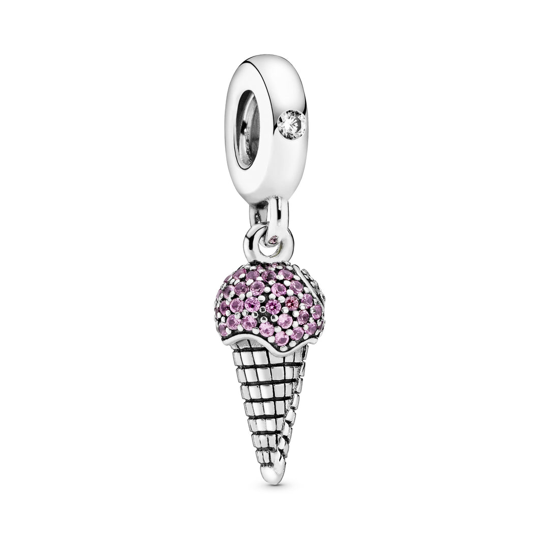 Pavé Ice Cream Cone Dangle Charm