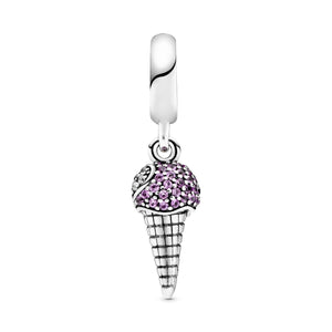 Pavé Ice Cream Cone Dangle Charm