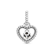 Load image into Gallery viewer, Misty Rose Beaded Heart Dangle Charm
