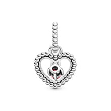 Load image into Gallery viewer, Petal Pink Beaded Heart Dangle Charm
