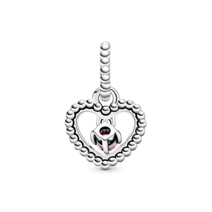 Petal Pink Beaded Heart Dangle Charm