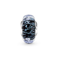 Load image into Gallery viewer, Wavy Dark Blue Murano Glass Ocean Charm

