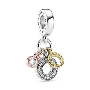 Triple Monogram and Logo Dangle Charm