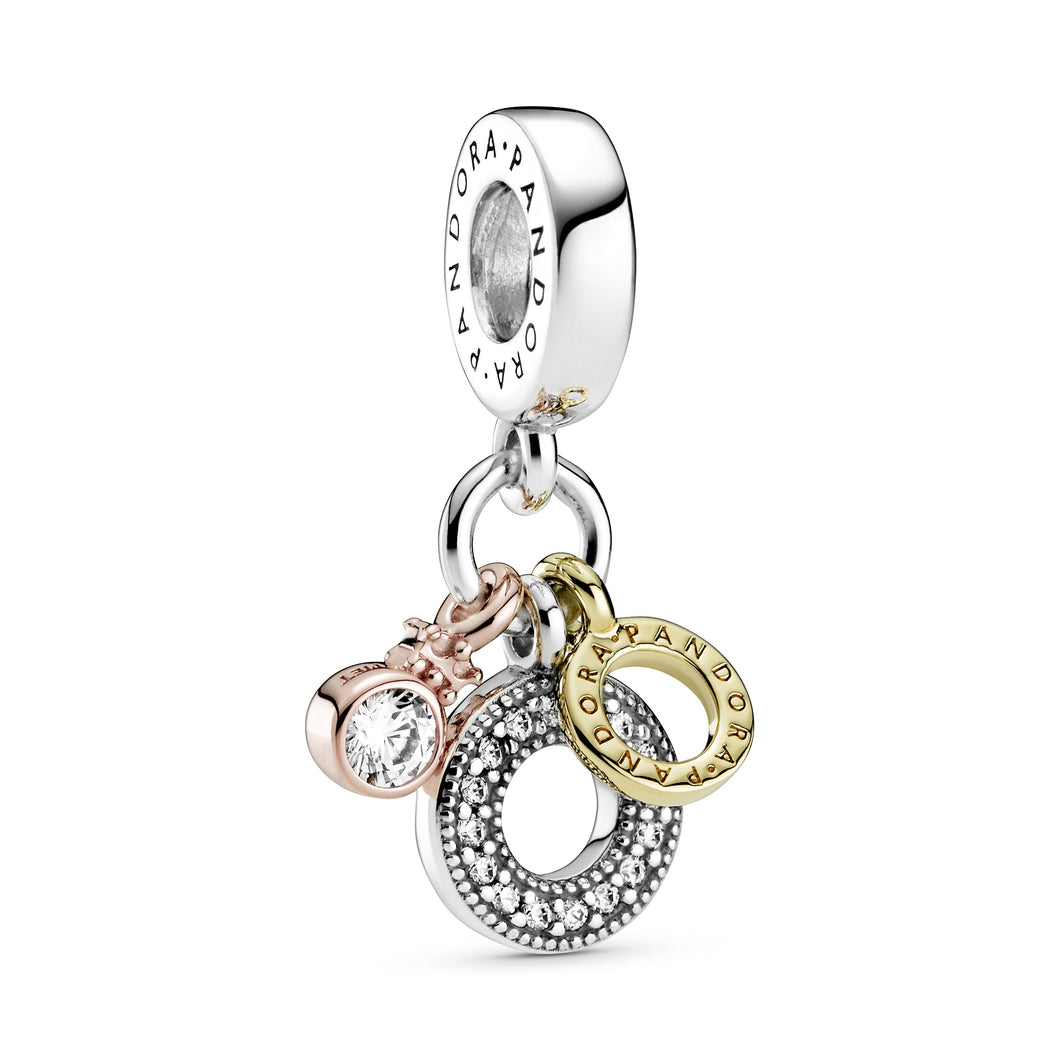 Triple Monogram and Logo Dangle Charm