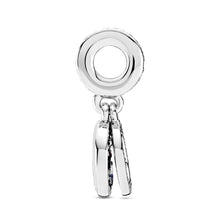 Load image into Gallery viewer, Sparkling Blue Disc Double Dangle Charm
