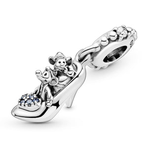 Disney Cinderella Glass Slipper & Mice Dangle Charm