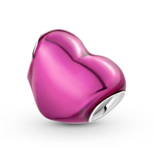 Metallic Pink Heart Charm
