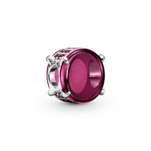 Load image into Gallery viewer, Fuchsia Rose Oval Cabochon Charm
