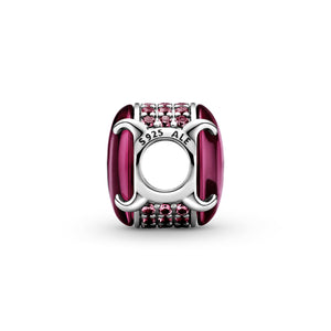 Fuchsia Rose Oval Cabochon Charm