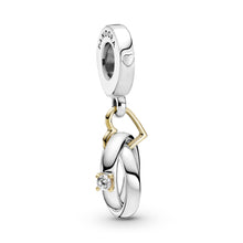 Load image into Gallery viewer, Two-tone Wedding Rings Dangle Charm
