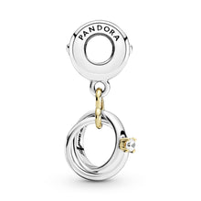 Load image into Gallery viewer, Two-tone Wedding Rings Dangle Charm
