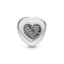 Load image into Gallery viewer, Pandora Reflexions Blue Pavé Heart Clip Charm
