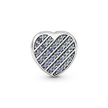 Load image into Gallery viewer, Pandora Reflexions Blue Pavé Heart Clip Charm
