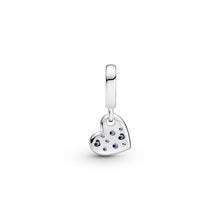 Load image into Gallery viewer, Stellar Blue Pavé Tilted Heart Dangle Charm
