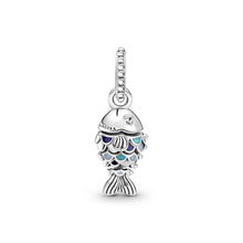 Load image into Gallery viewer, Blue Scaled Fish Dangle Charm

