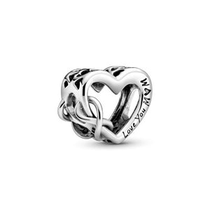 Love You Mum Infinity Heart Charm